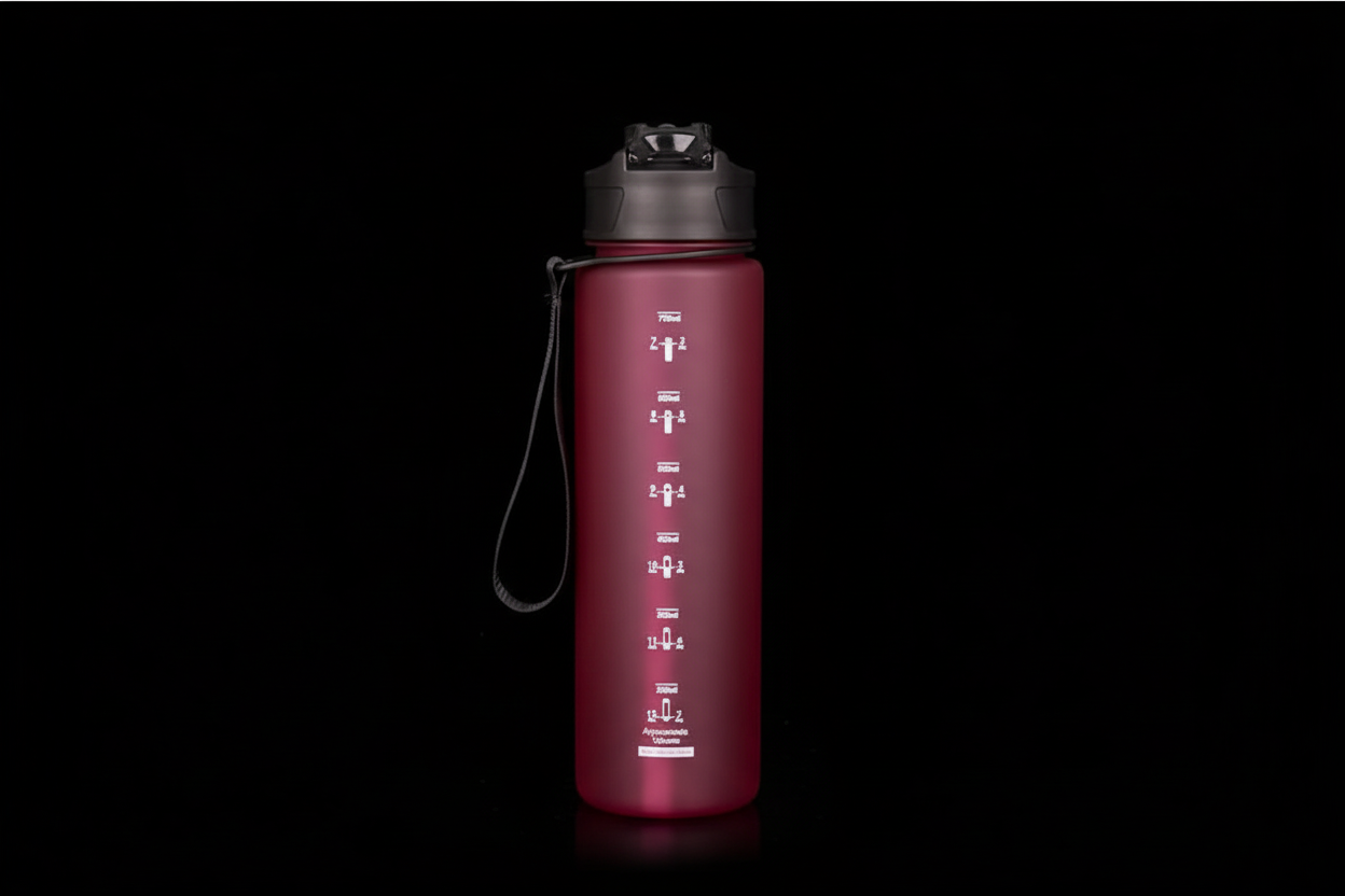 Burgundy water bottle