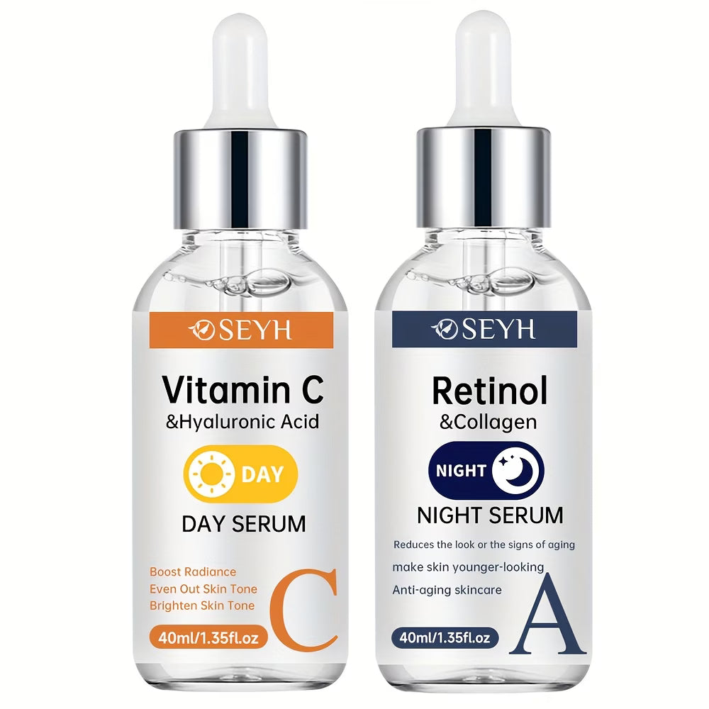 Konos™ Seyh 2-Pack Day/Night Vitamin C + Retinol Hydrating Serum (x2 40ml)