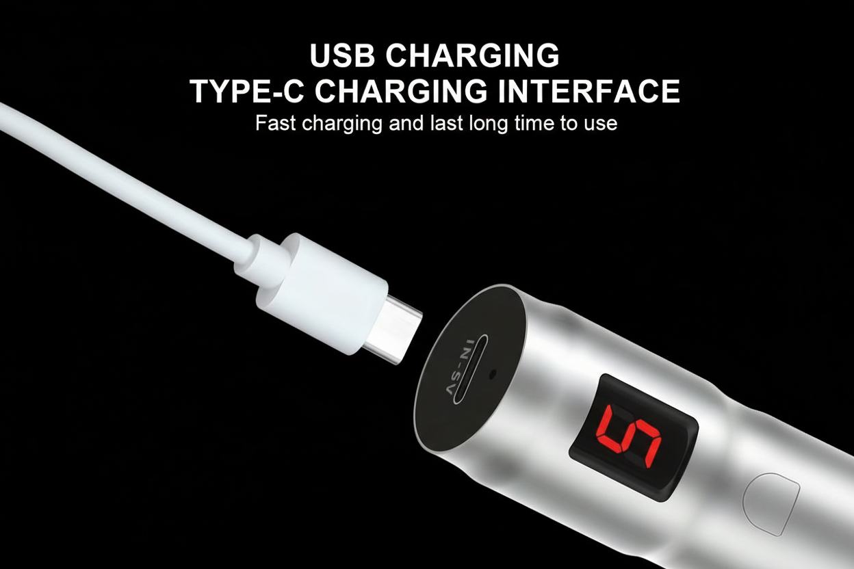 USB Type-C Charging - Black Background
